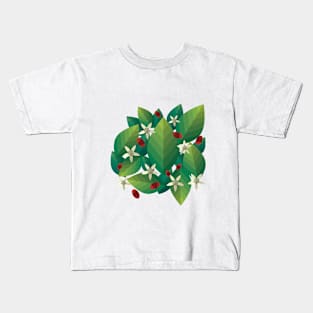 Coffee plant geometric design Kids T-Shirt